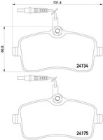 Vorderachse Brembo P 61 109 Bremsbelagsatz, Scheibenbremse FüR Peugeot