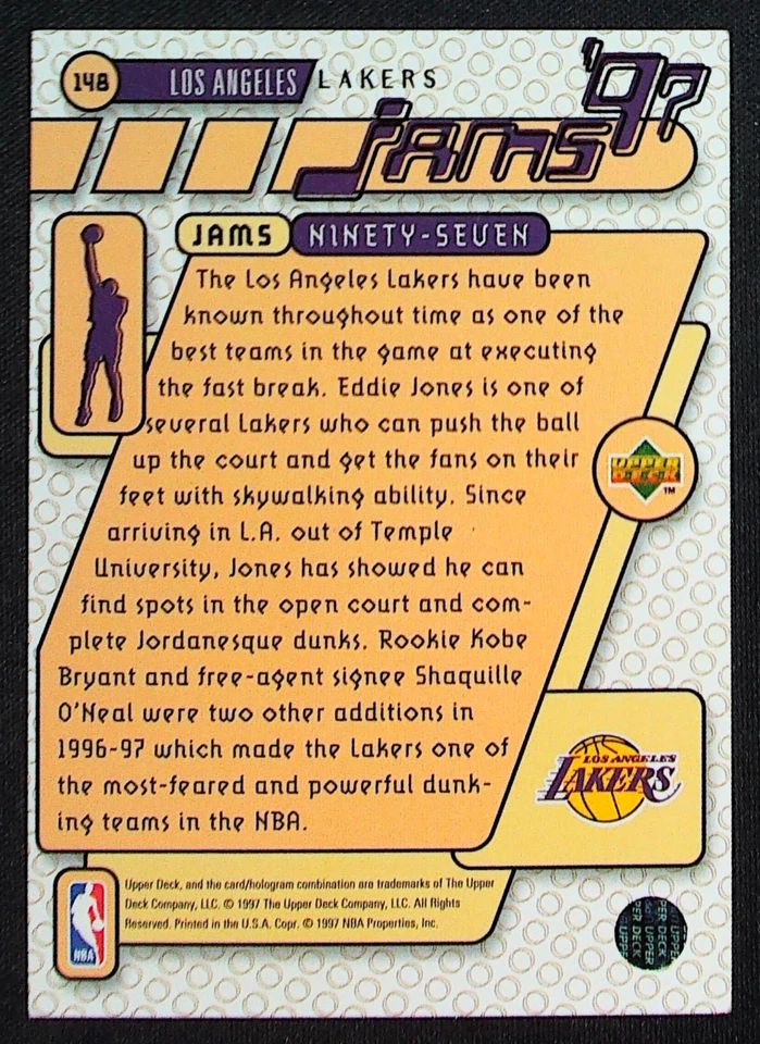 1997-98 Upper Deck - Jams '97 Eddie Jones #148 - Image 2 of 2