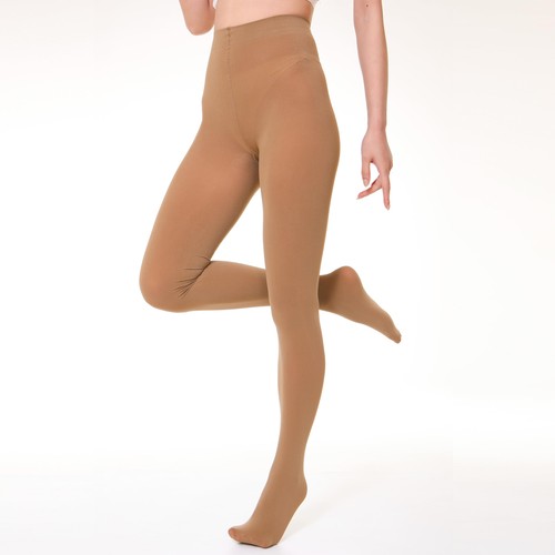 2 Pairs Pack Women's Opaque Tights XXL3XL, Dark Skin - Picture 4 of 4