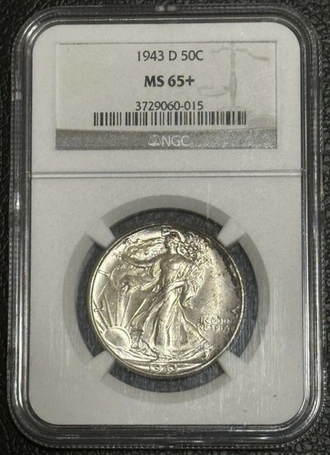 1943-D Walking Liberty Silver Half Dollar - NGC MS 65+