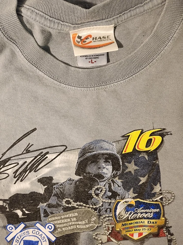 Camiseta Greg Biffle Racing #16 NASCAR Chase L, American Heroes 2007 Foto 2 de 4