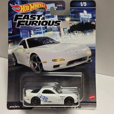 Hot Wheels Premium Mazda RX-7 FD Fast & Furious White HKS Real Riders D3