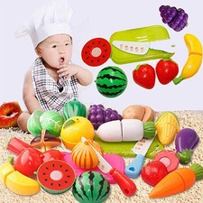 6pcs Fruit Vegetable Food Cutting Set Reusable Role Play Pretend Kitchen KidsToy