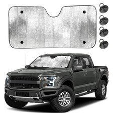 Econour Accordion Truck Windshield Sun Shade Foldable Sun Visor With 4 Suct...