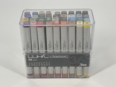 Copic Classic 36 Color Marker Set New Sealed Case Crack See Photos