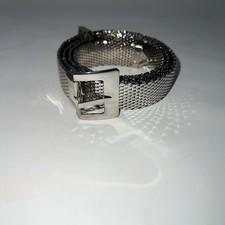 Vintage Whiting Davis Co Silver Tone 70 s Scale Mesh Sparkle Trouser Belt