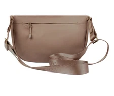 LOLE Crossbody Bag Womens Brown Beige Lightweight Nylon Everyday Flap Pocket
