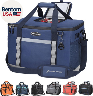 Collapsible Soft Cooler Bag,35/55/75 Cans Beach Cooler with Flip Top Lid, Ice Ch