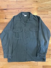 Vintage OG-107 Army Fatigue Utility Shirt, 15.5  x33  , Vietnam War Era