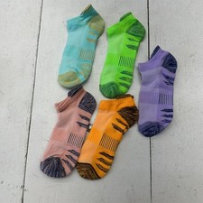 Multicolored Solid 5 Pack Women's Colorful Everyday Ankle Socks One Size NEW