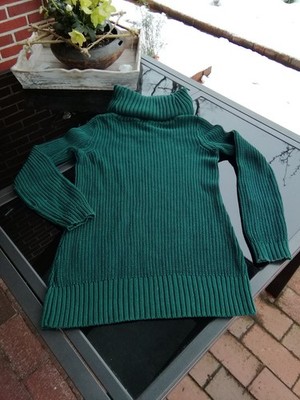 H&M kuscheliger Woll Strick Pullover Pulli Rollkragen tannen grün S 36/38
