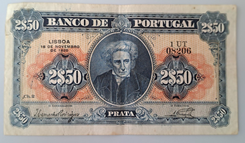 Portugal 2.50 2 escudos and 50 centavos 1925 prata  -- see other sales