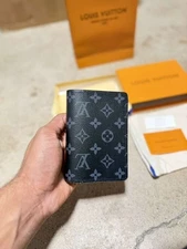 Louis Vuitton Monogram Eclipse Passport Holder – Black/Grey Designer( Pre-Owned
