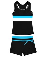 Bathing Suits for Girls 8-9 Years Old Sleeveless Boyshort Rash Guard 2 Piece ...