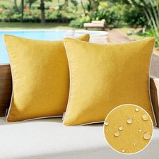 Pack of 2 Outdoor Waterproof Throw Pillow Covers 18x18 Inch Pack of 2 Yellow