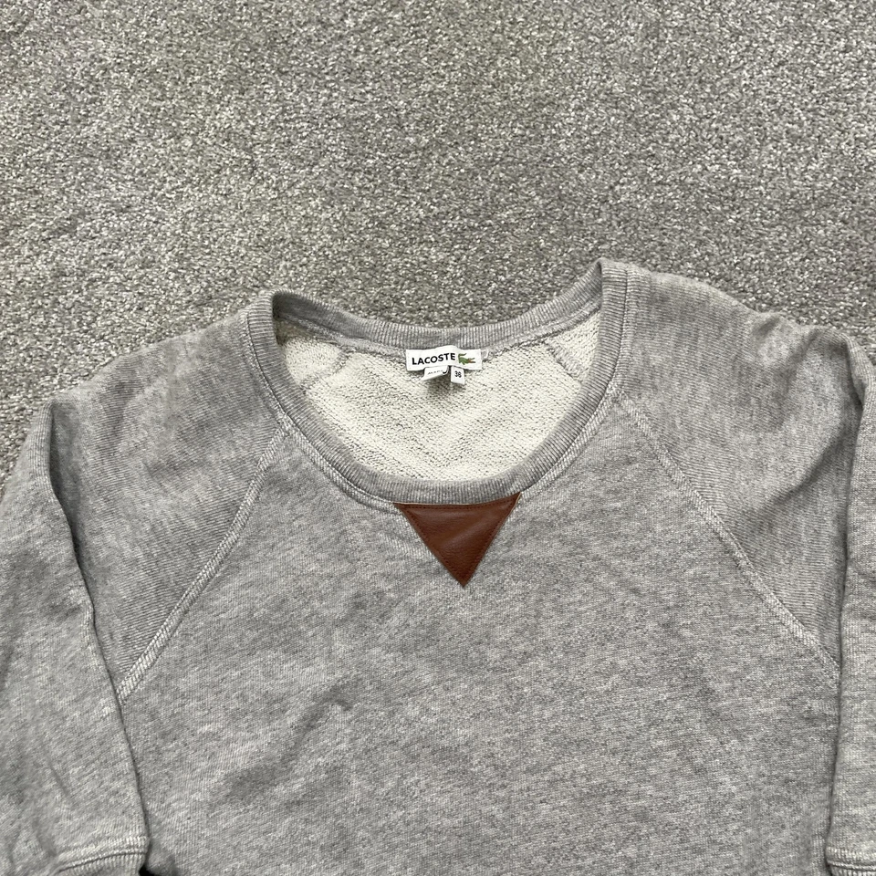 Vestido suéter feminino Lacoste XS 36 cinza manga 3/4 mini bolsos couro sintético - Imagem 2 de 4