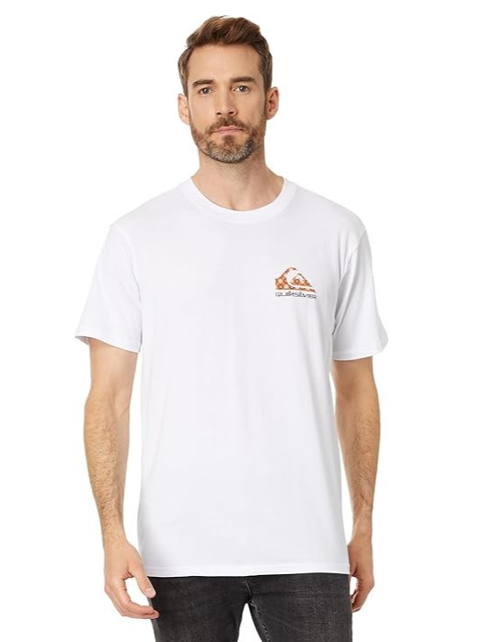 Quiksilver Mens Funky Filler Short Sleeve Tee in White Size Medium