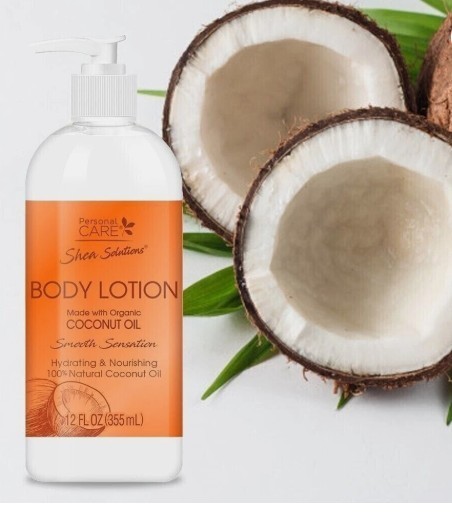 Lot of 4 Personal Care Shea Solutions Body Lotion Coconut Oil 12 fl. oz.
