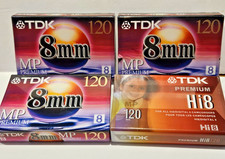 4 TDK P6-120MP 8 mm Video Cassettes New Sealed Camcorder Blank Tapes
