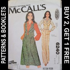 Vintage McCall's Vest, Skirt  Pants Pattern 6240 Size 8-10-12 CUT to 12