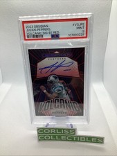 JULIUS PEPPERS PSA 9 2023 PANINI OBSIDIAN VOLCANIC AUTO ELECTRIC ETCH RED 5/8