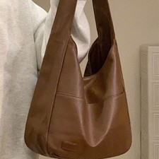 Women's Faux Leather Tote Bag Bucket Style Spacious Shoulder Fashion Accessory