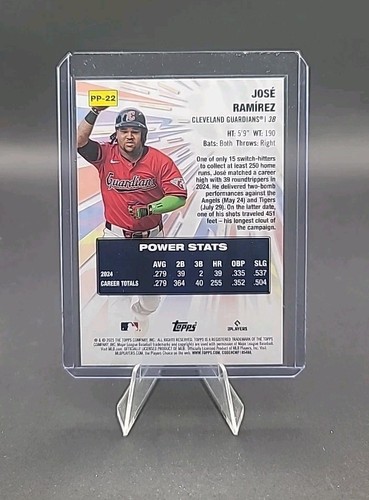 2025 Topps Series 1 Power Players Jose Ramirez #PP-22 Cleveland Guardians - Picture 2 of 2