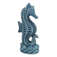 Seepferdchen Aus Steingut Lackiert 7,5 X 5 Cm Blau Sea-Club