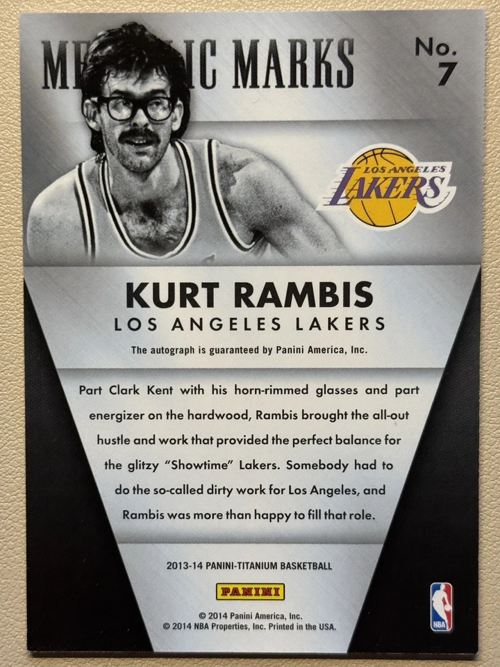 2013-14 KURT RAMBIS #128/299 AUTO PANINI TITANIUM METALLIC MARKS AUTOGRAPHS! - Image 2 of 2