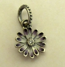 Authentic Pandora Charm, Purple Daisy Flower Dangle,  #798771C01  NEW