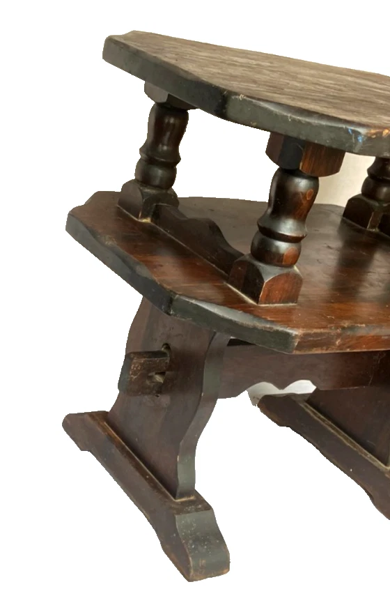 Antique Primitive Solid Wood Coffee / Side Table with Shelf - Rare!! - Image 3 of 4