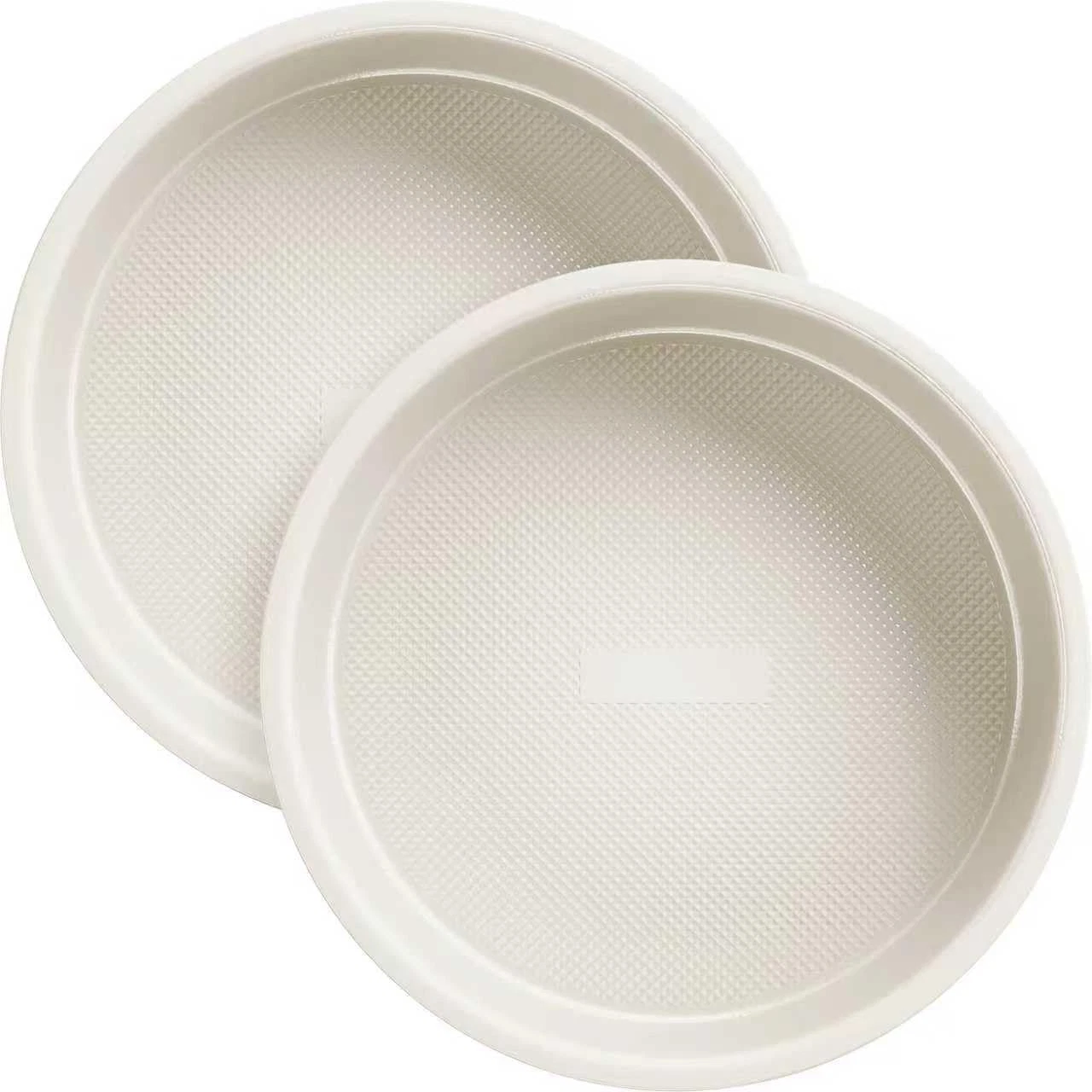 HONGBAKE 9 Inch Round Cake Pan Set of 2, Nonstick Ceramic 9"x2", Cream White