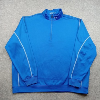 Nike Golf Pullover Mens XL Blue Therma-FIT 1/4 Zip Long Sleeve