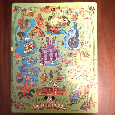 Vintage Walt Disney's DISNEYLAND Puzzle 1969 Whitman complete Map