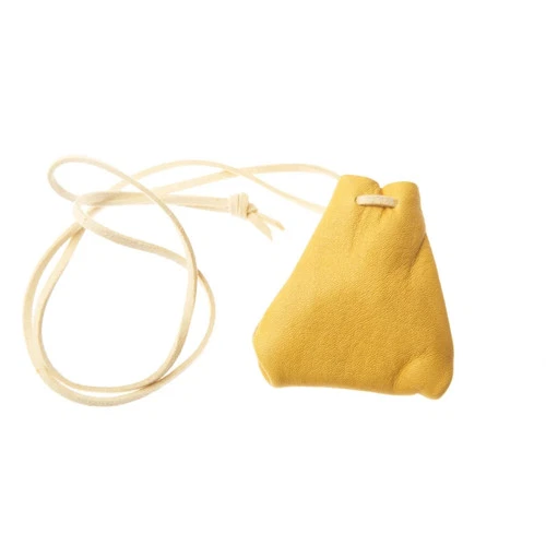 Iroquois Deerskin Medicine Pouch 4cm - Leather Neck Bag - Stones & Keepsakes