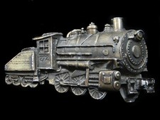 SB03112 VINTAGE 1980 CUT-OUT  STEAM ENGINE TRAIN  RAILROAD BELT BUCKLE