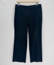 Escada Womens Black Woven Cotton Straight Leg Trouser Pants Sz 42 US 6