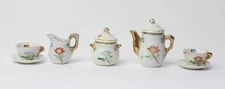 Antique German Dollhouse Porcelain Coffee/Tea Set for Two 1:12 Miniature 1910