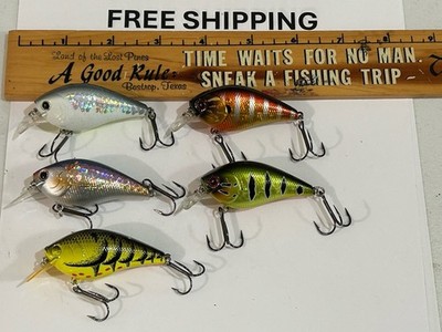LOT OF 5 NICE Lucky Craft 1.5  2 2/5'' 1/2oz Bass Squarebill Crankbaits TACKLE