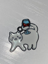 CAT NEW Small Charm WINE GLASS Craft  Collect
