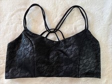 Victoria's Secret Sports Bra VSX Elevate Suede Effect Lace Stretch Comfort XL