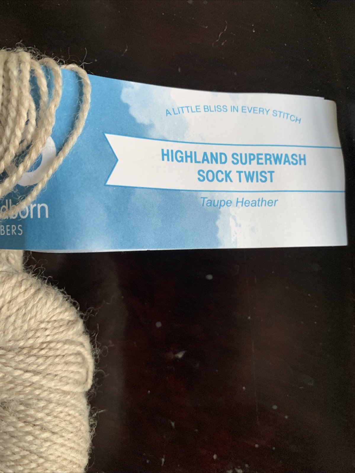 Cloudborn Fibers Highland Superwash Sock Twist 4 Skeins 50 gr ea Taupe Heather