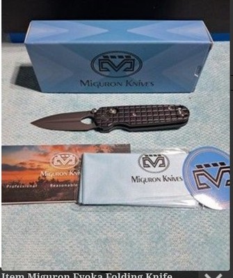 Miguron Fyoka Folding Knife Black PVD Aluminum Handle D2 Plain Edge MGR821ABK