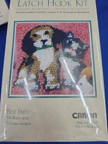 Latch Hook Kit LOT 4104, P492 WonderArt/Natura P535 Dog, Cat, Frog Rug Wall Art - Picture 7 of 8