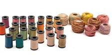 Big lot vintage cotton threads wooden spools sewing colors Starr 33 spools