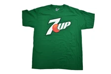 7UP Mens 7UP Classic Lemon Lime Soda Pop Drink Logo Green Shirt New M-2XL