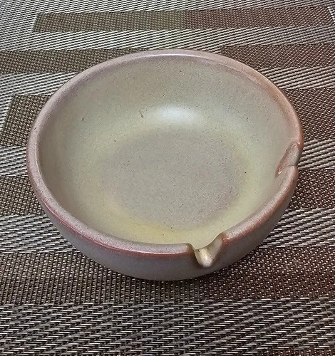 Vintage Frankoma Pottery Desert Gold Small Round Ashtray 4" Sapulpa OK 474