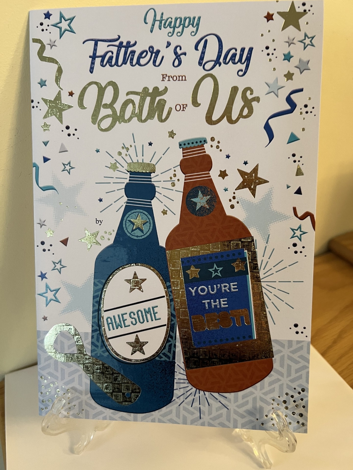 Fathers Day Card From Both Of Us - Foil Finish - 6"" x 9""