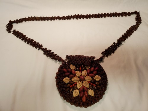 Mini Koa Seed Pod Purse Hawaiian Polynesian Vintage - Picture 3 of 11