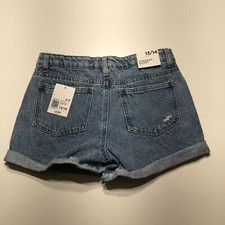 Forever 21 Kids Girls Size 13/14 NWT Denim Concert Mid Rise Slim Fit Destroyed